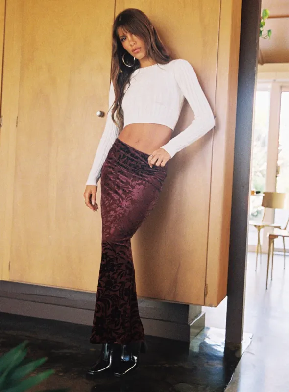 Tomkins Burn Out Midi Skirt sold by Princess Polly