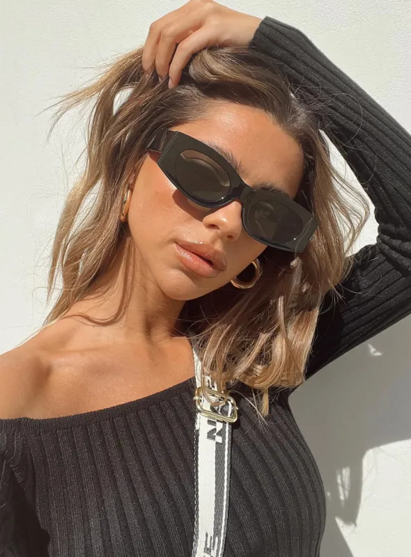 Amick Sunglasses Black made by Princess Polly