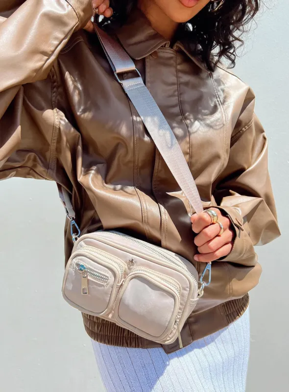 Peta & Jain Lala Crossbody Nylon Bag Beige sold by Princess Polly