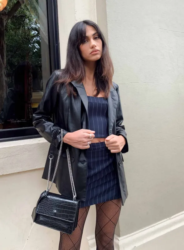 Ellen Faux Leather Blazer sold by Princess Polly