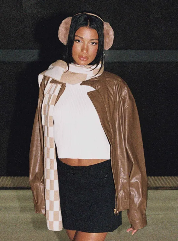 Withers PU Jacket Brown sold by Princess Polly