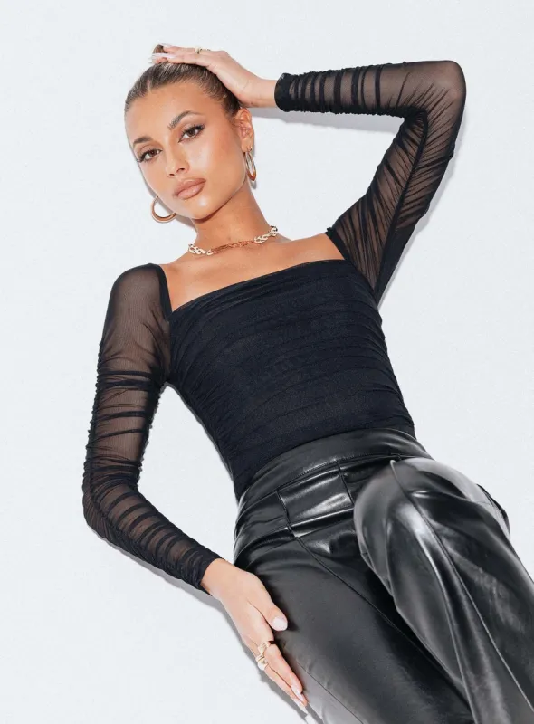 Delany Bodysuit Black Tall sold by Princess Polly