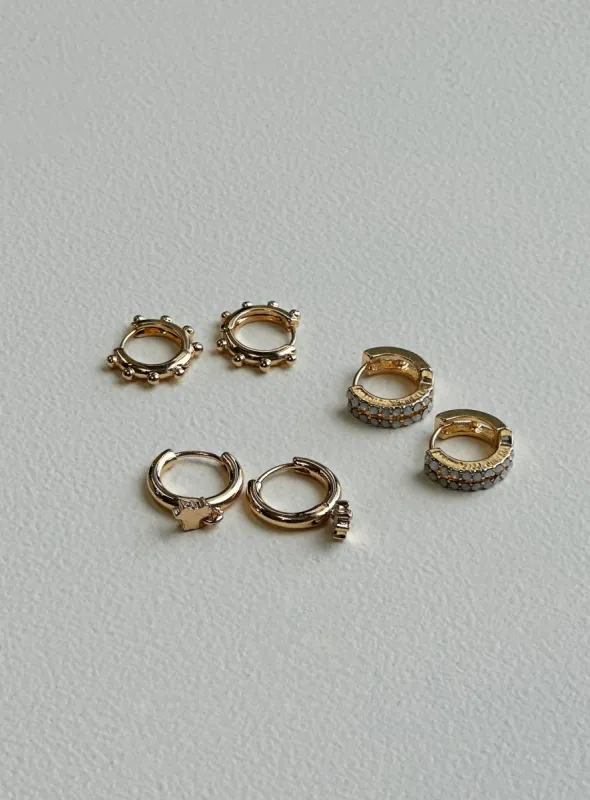 Alizzi Earring Pack Gold sold by Princess Polly