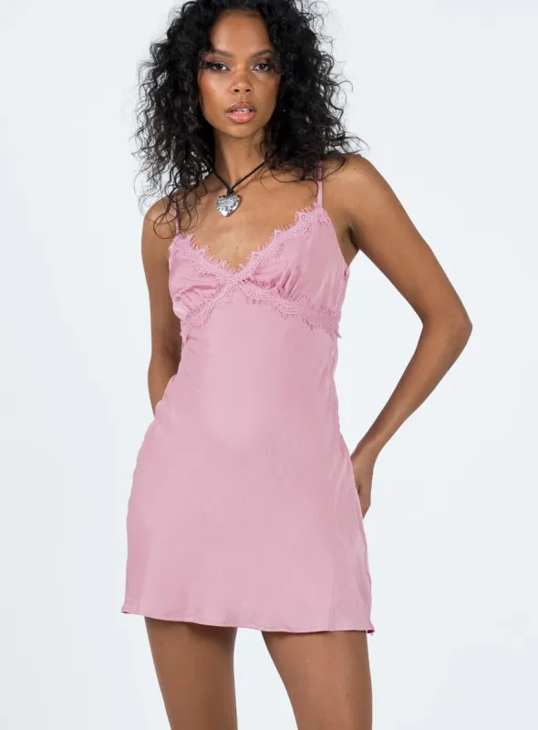 Trysha Mini Dress Pink sold by Princess Polly
