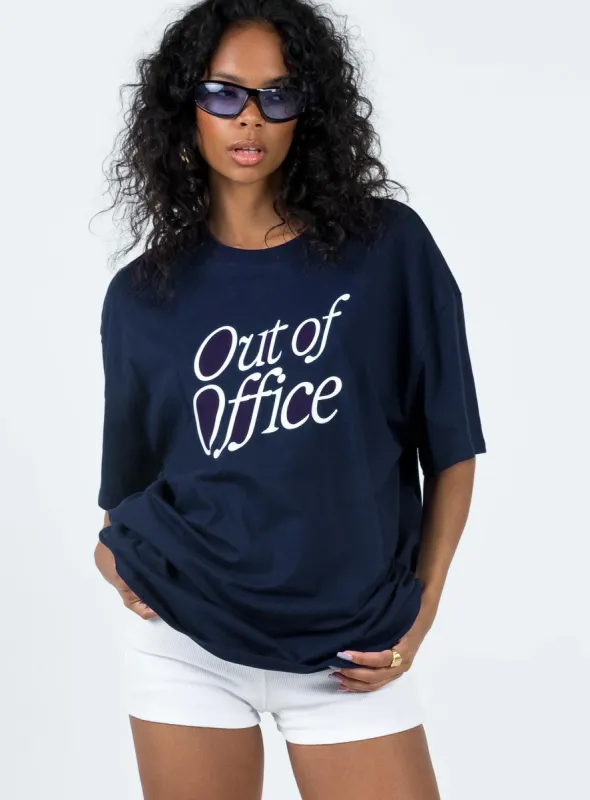 Out Of Office Tee Blue sold by Princess Polly