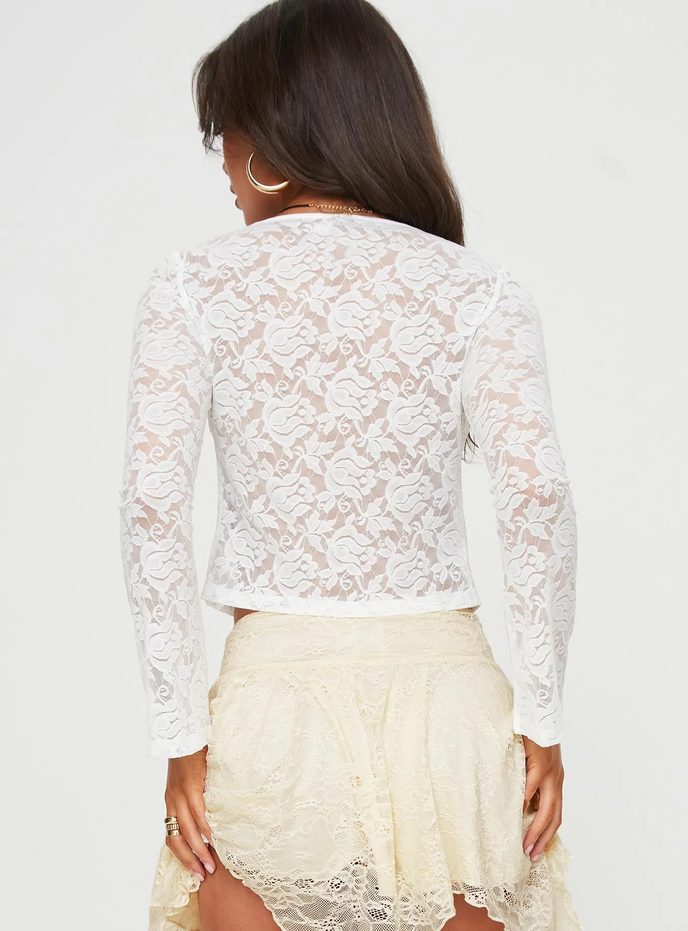 Norvelle Long Sleeve Lace Top White sold by Princess Polly product image thumbnail 5