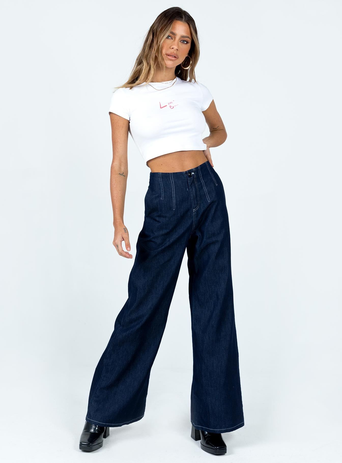 Misty Wide Leg Jeans Denim sold by Princess Polly product image thumbnail 3
