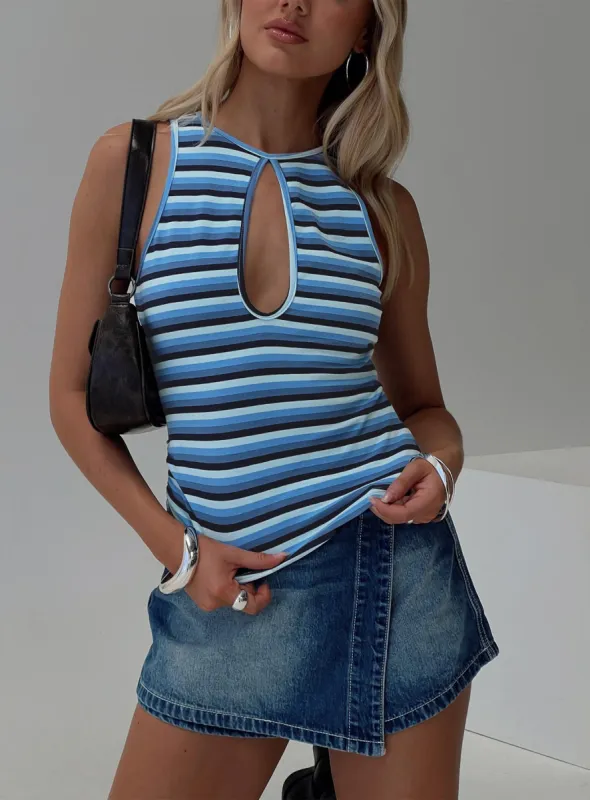 Kingsbridge Top Blue Stripe sold by Princess Polly