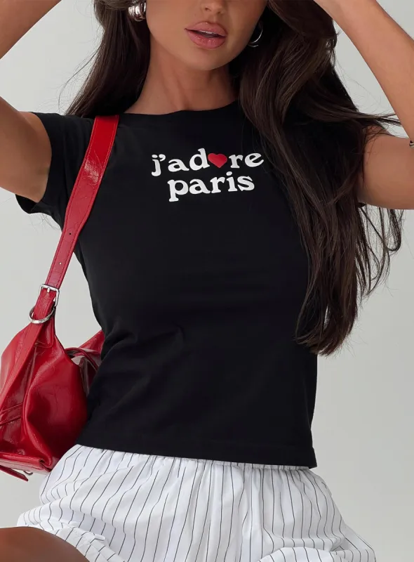 Jadore Tee Black sold by Princess Polly