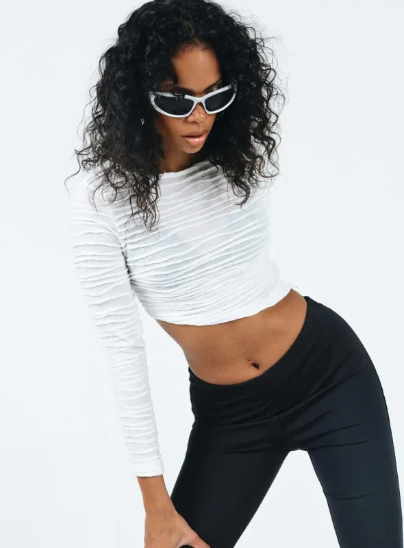 Korina Long Sleeve Top White sold by Princess Polly