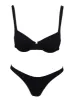 Love Letters High Cut Cheeky Bikini Bottoms Black sold by Princess Polly