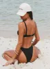Love Letters High Cut Cheeky Bikini Bottoms Black sold by Princess Polly