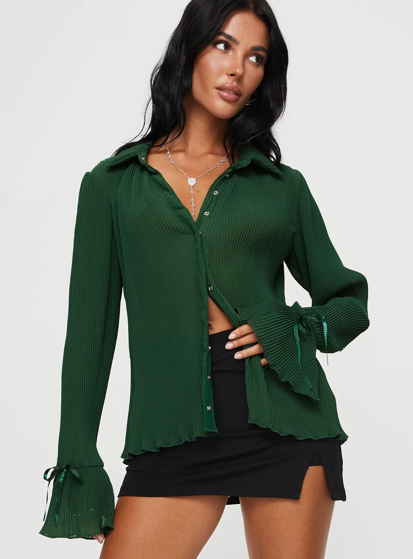 Ravil Shirt Forest Green sold by Princess Polly product image thumbnail 2