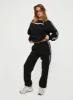 Princess Polly Track Pants Stripe Black / White sold by Princess Polly