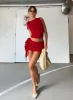 Rendezvous Mini Skirt Crimson sold by Princess Polly