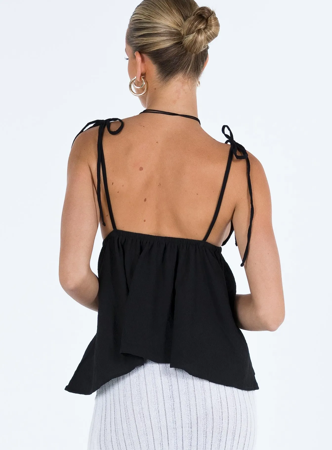 Hearts Flutter Top Black Lower Impact sold by Princess Polly product image thumbnail 5