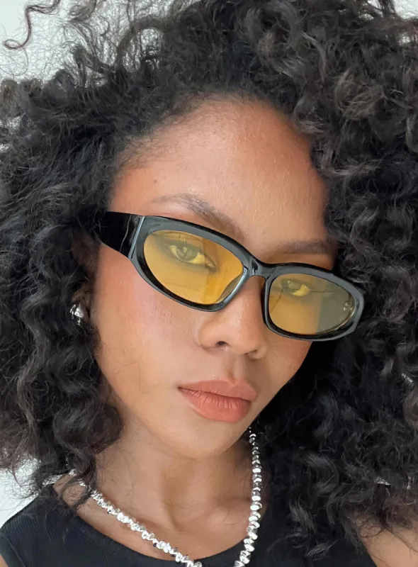 Buchan Sunglasses Black / Yellow sold by Princess Polly