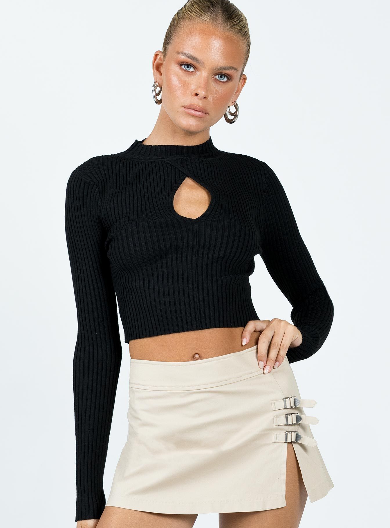 Graves Long Sleeve Top Black sold by Princess Polly