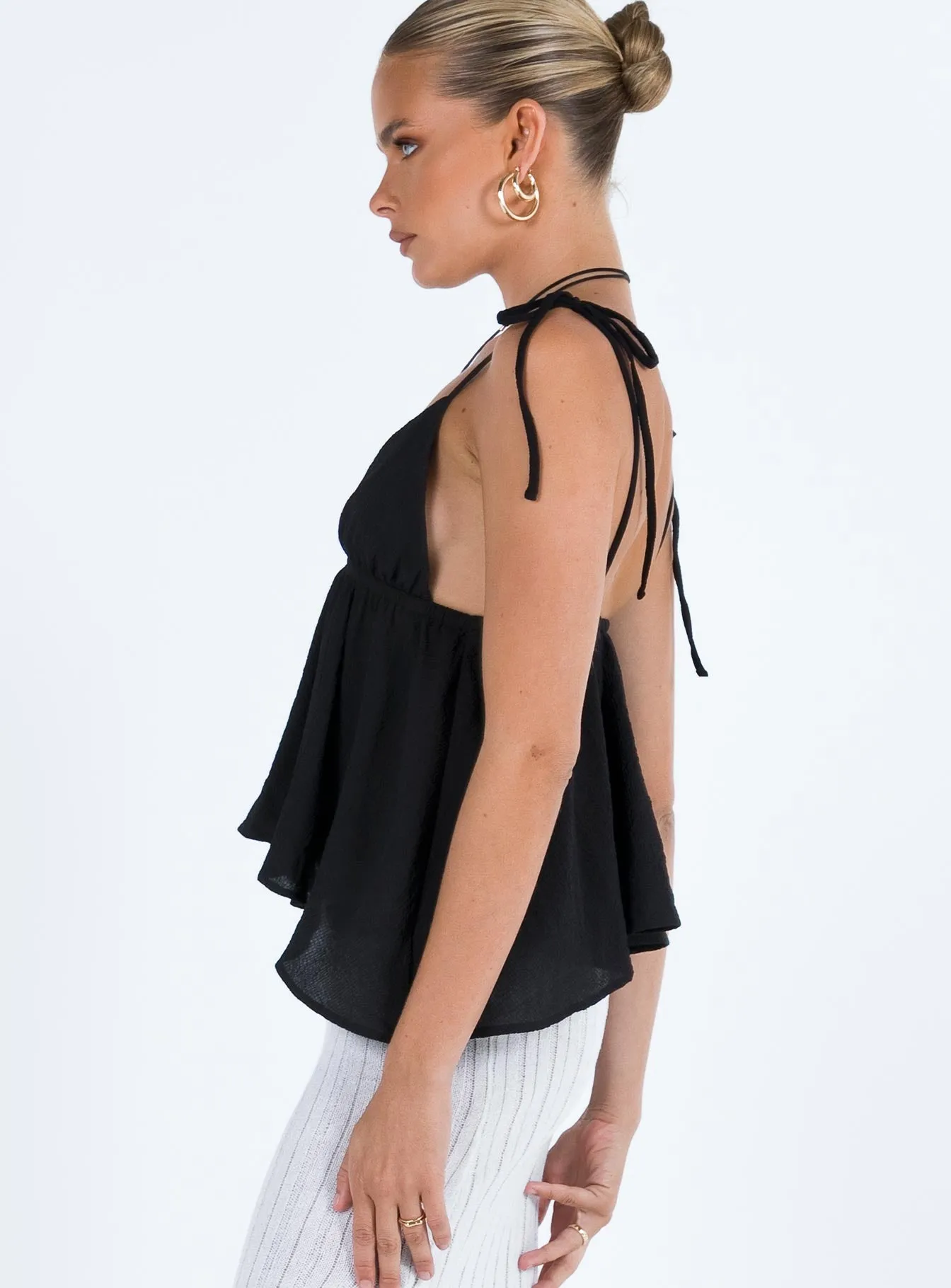 Hearts Flutter Top Black Lower Impact sold by Princess Polly product image thumbnail 4