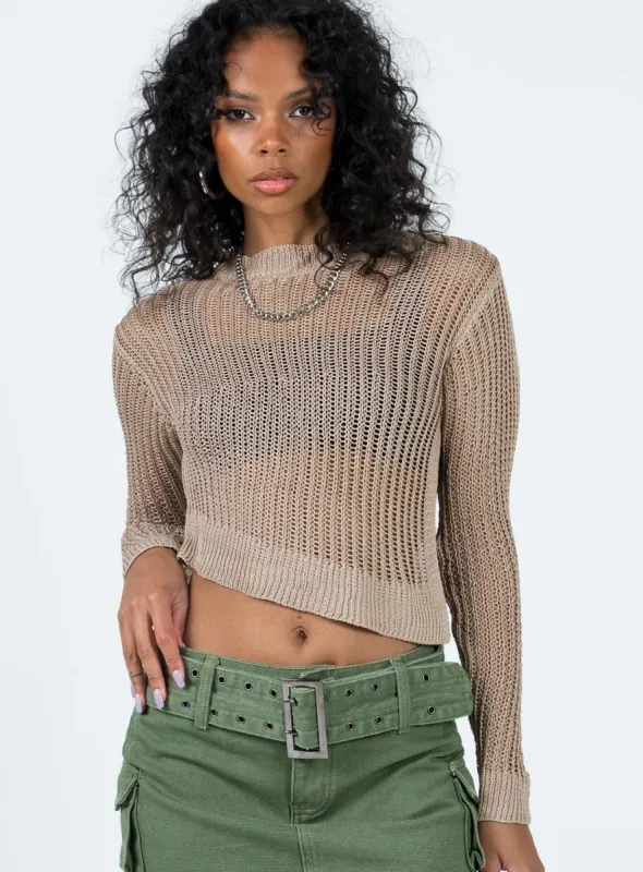 Indianna Sweater Beige sold by Princess Polly