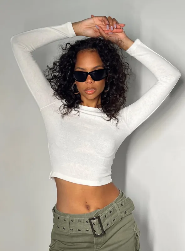 Gadigal Long Sleeve Top White sold by Princess Polly