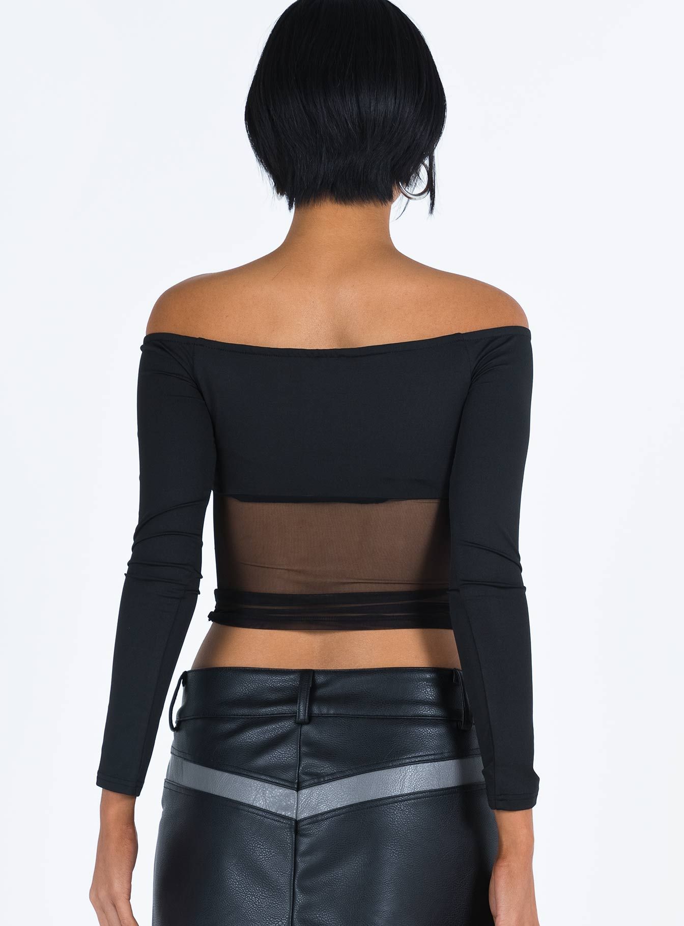 Keeley Off The Shoulder Top Black sold by Princess Polly product image thumbnail 5