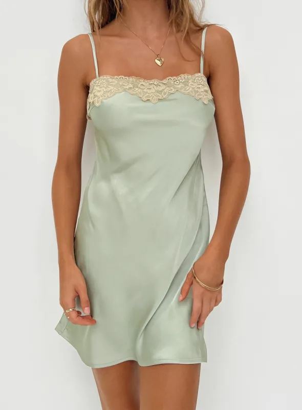 Hazell Mini Dress Sage sold by Princess Polly