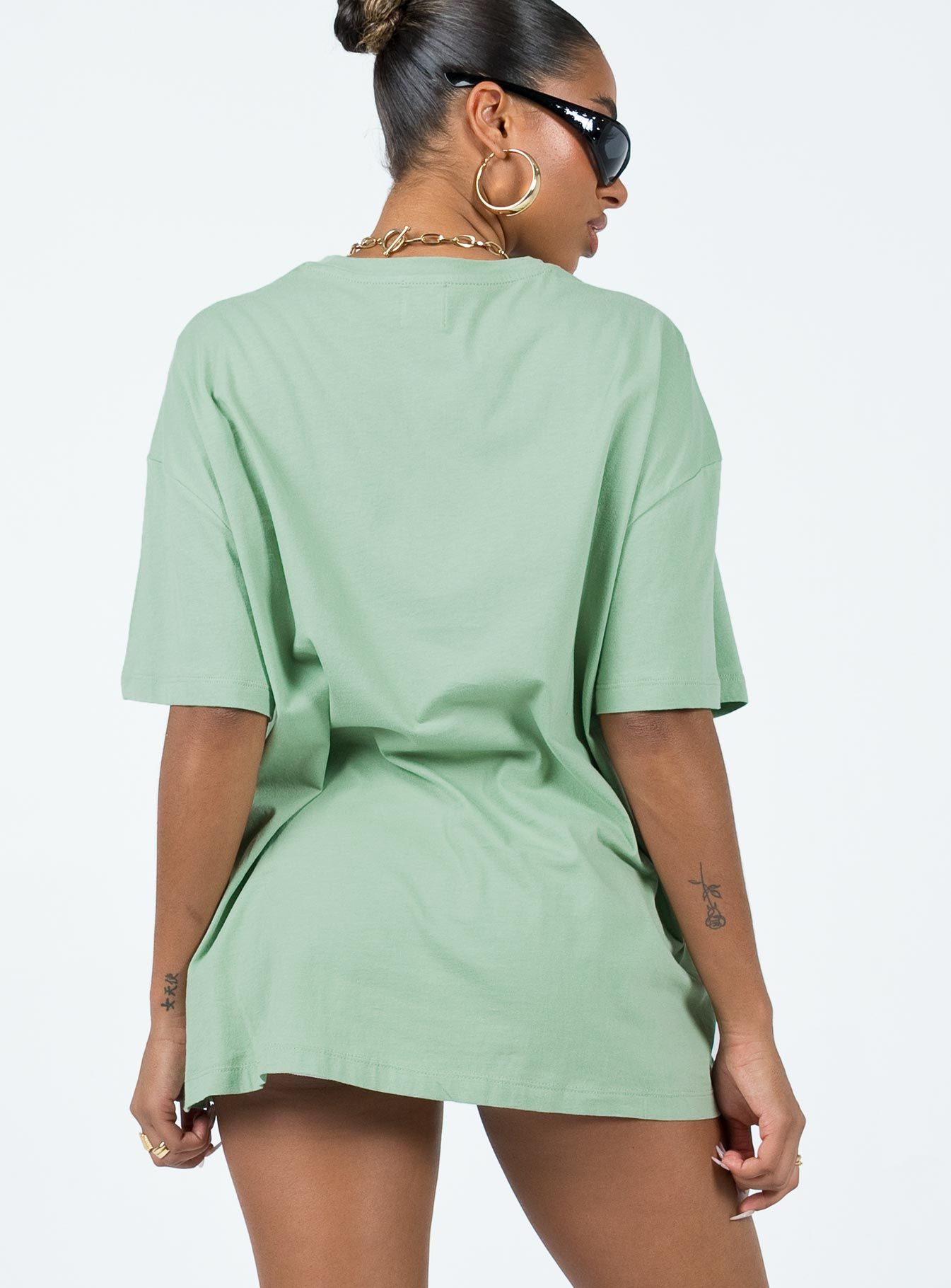Take Care Oversized Tee Green sold by Princess Polly product image thumbnail 5
