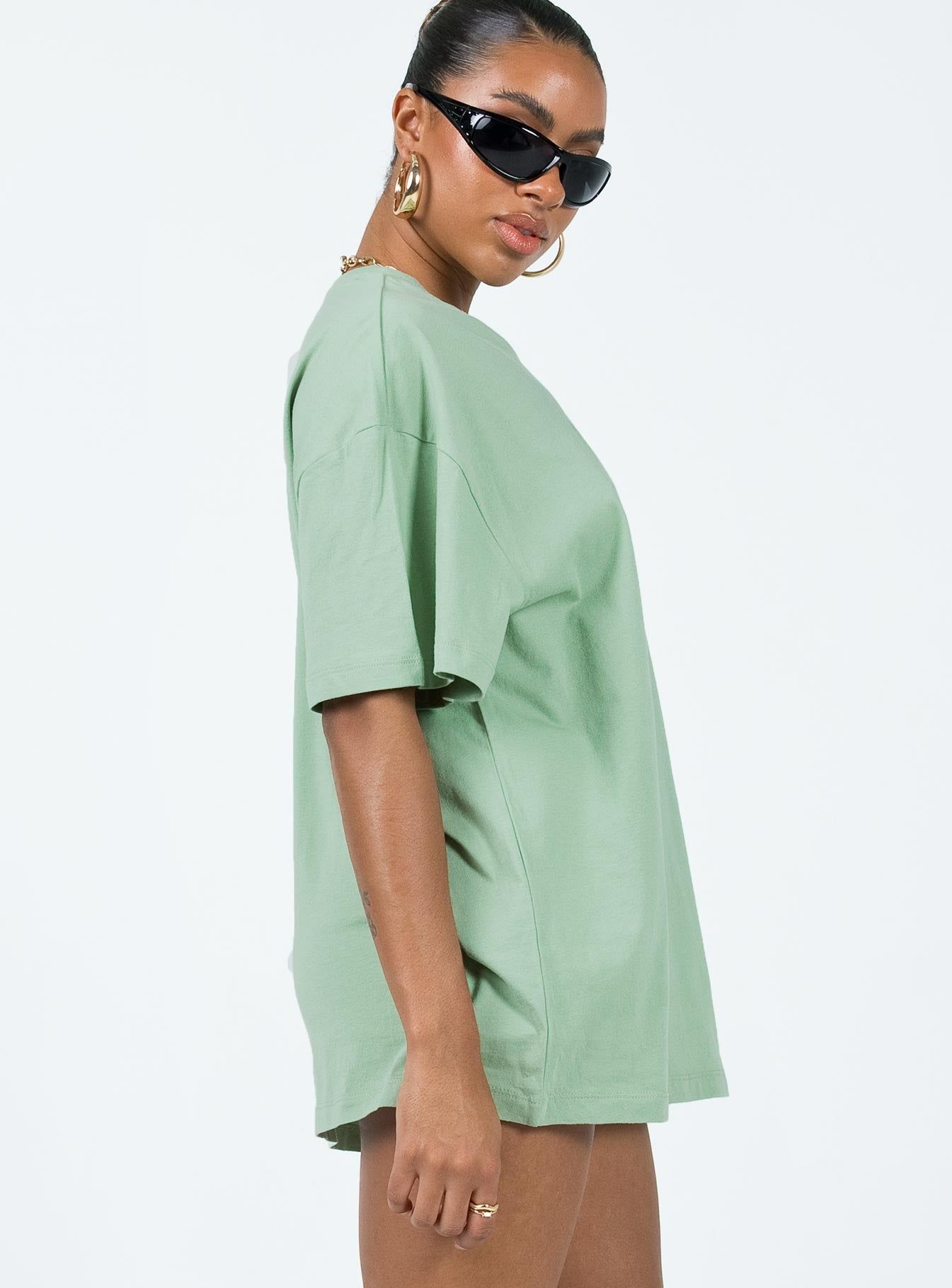 Take Care Oversized Tee Green sold by Princess Polly product image thumbnail 4