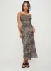 Declynn Bias Cut Maxi Dress Leopard sold by Princess Polly