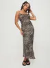 Declynn Bias Cut Maxi Dress Leopard sold by Princess Polly