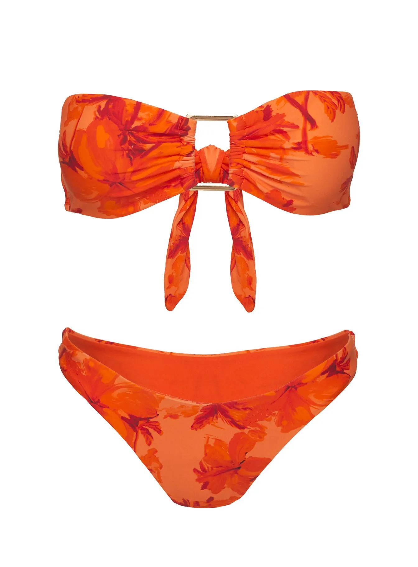Calbira Bandeau Bikini Top Orange Floral sold by Princess Polly product image thumbnail 5