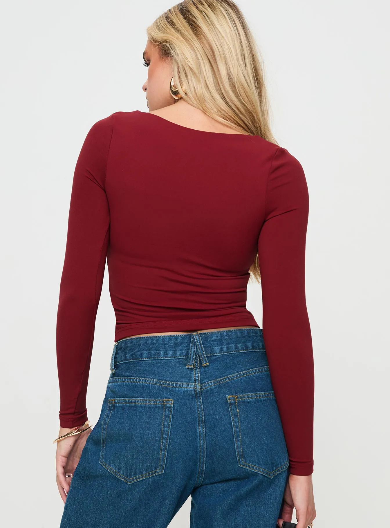 Selenie Long Sleeve Top Red sold by Princess Polly product image thumbnail 5