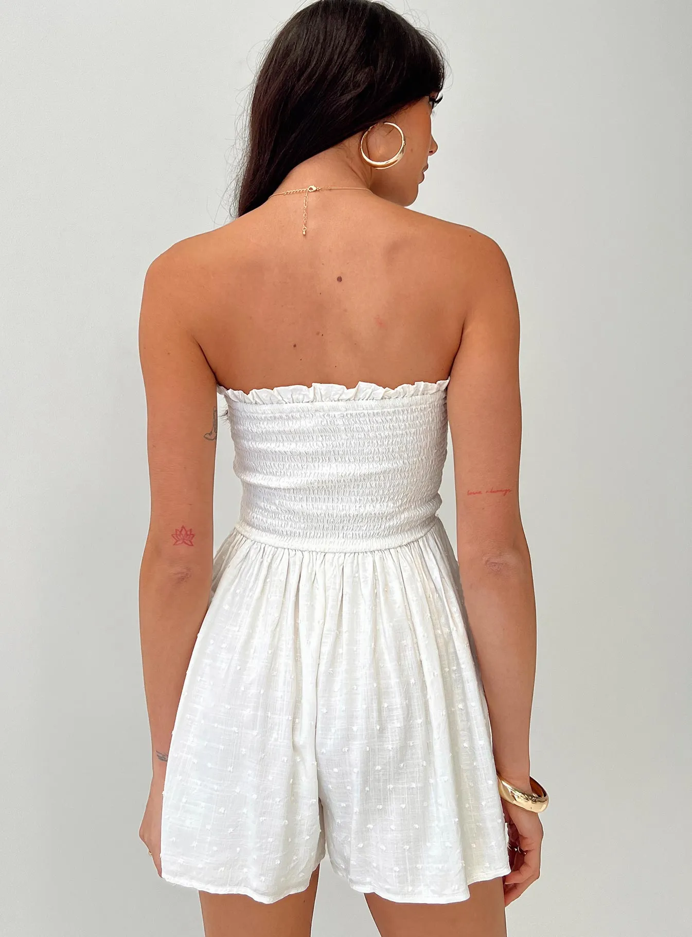 Kiyah Strapless Romper White sold by Princess Polly product image thumbnail 4