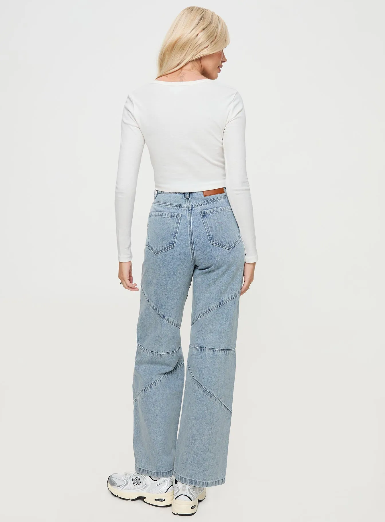 Frenta Moto High Waisted Jeans Angel Blue sold by Princess Polly product image thumbnail 5