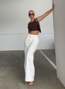 Archer Pants White sold by Princess Polly