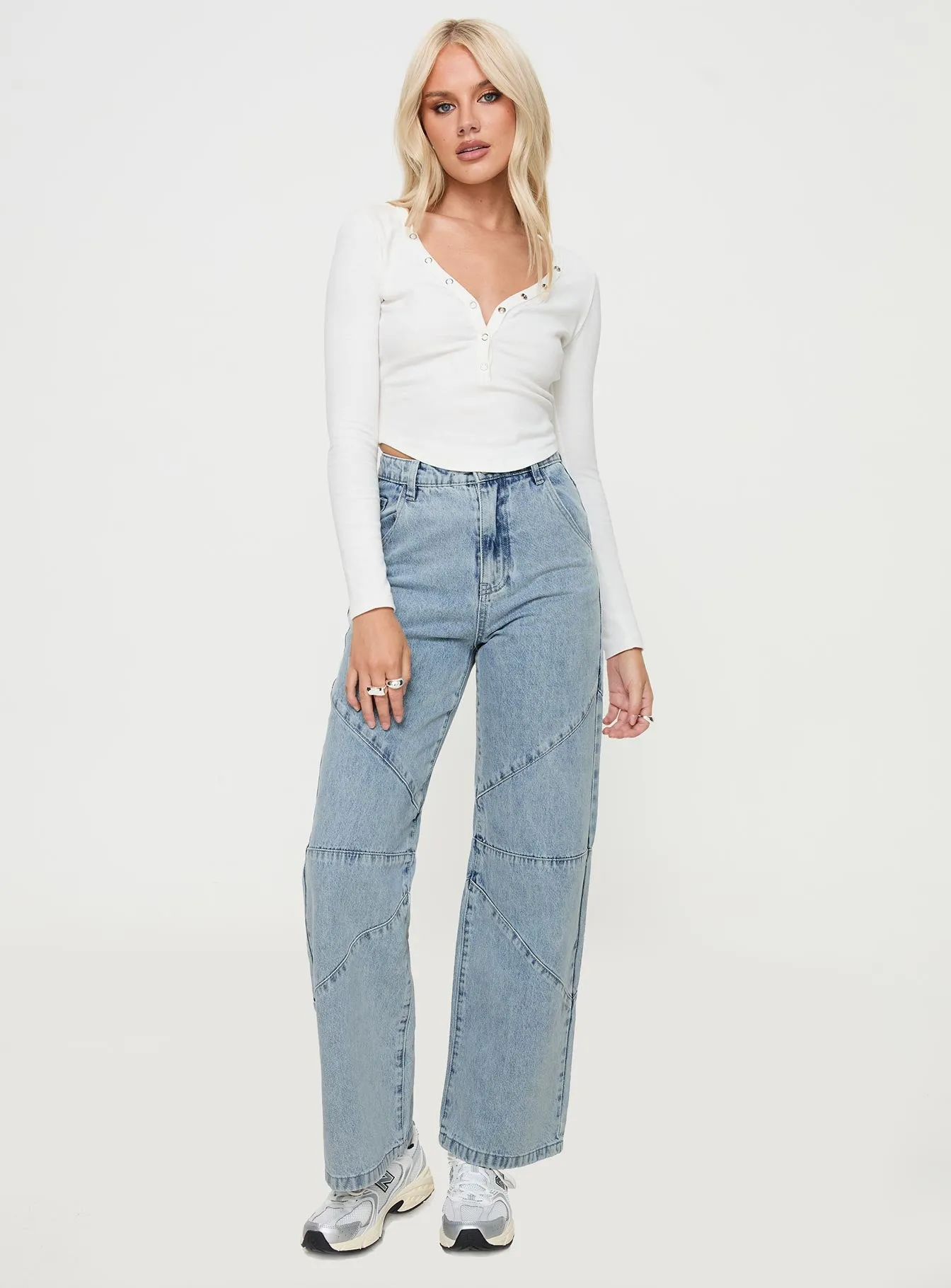 Frenta Moto High Waisted Jeans Angel Blue sold by Princess Polly product image thumbnail 3