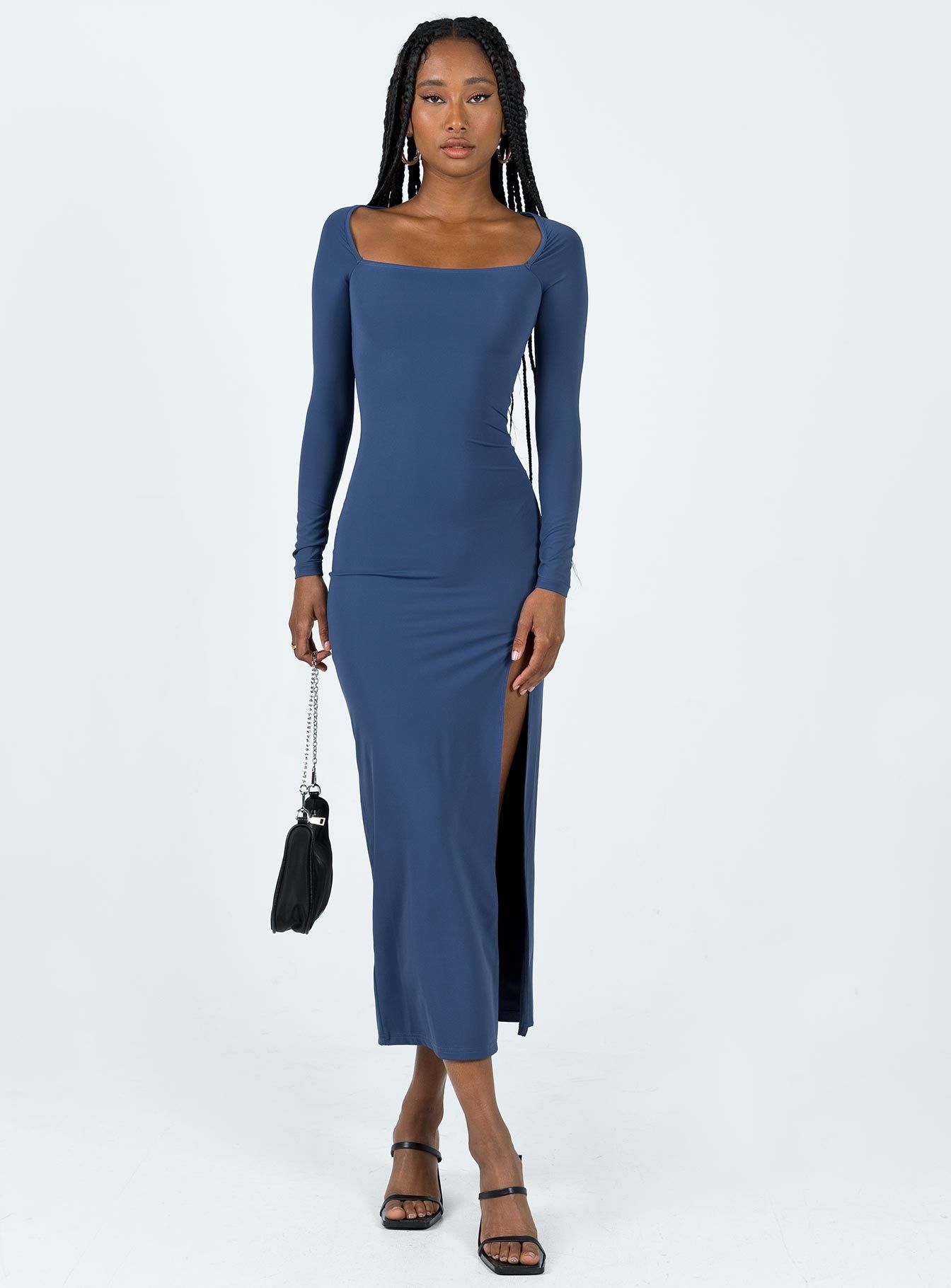 Hayward Long Sleeve Midi Dress Blue sold by Princess Polly product image thumbnail 2