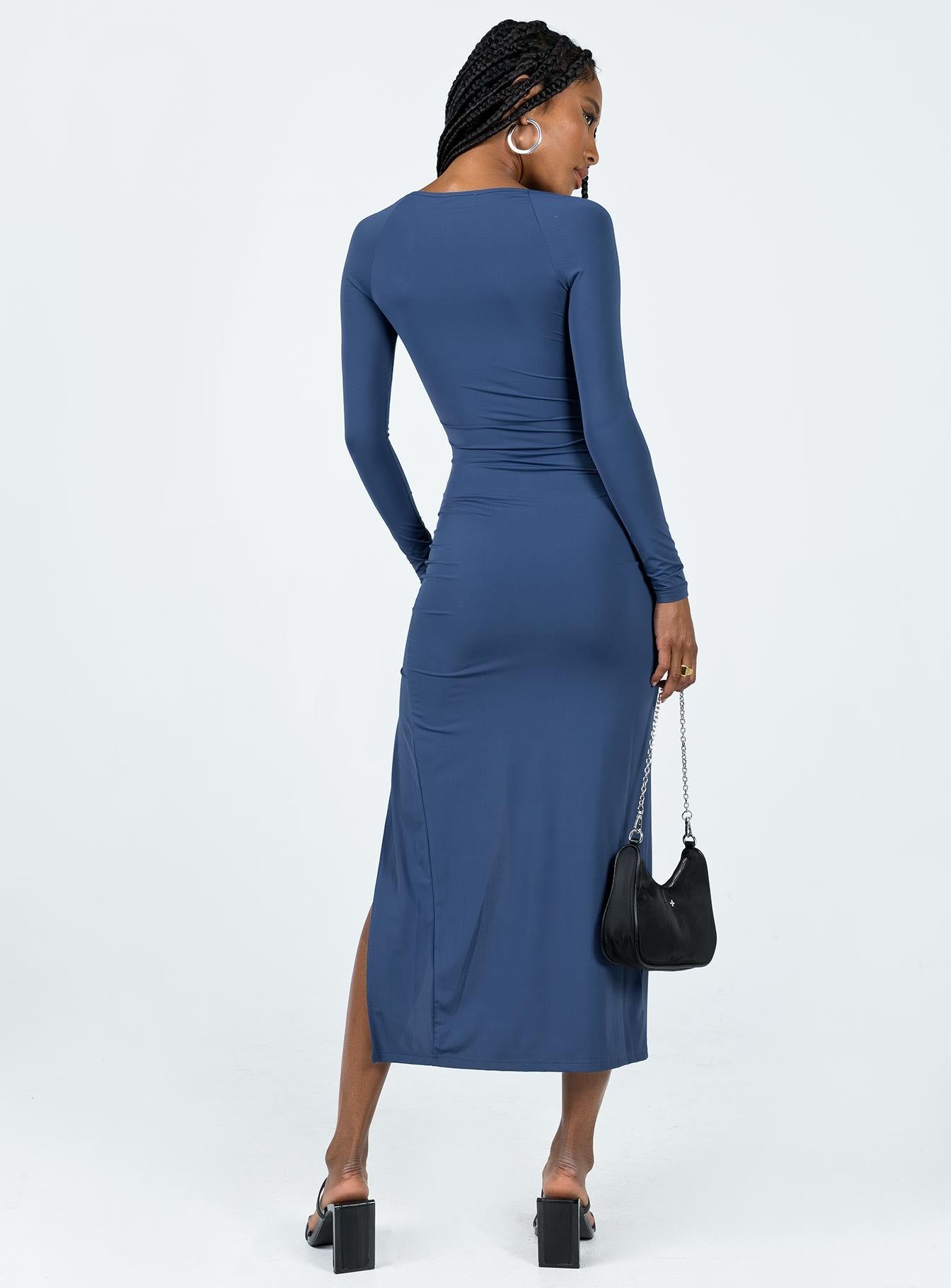 Hayward Long Sleeve Midi Dress Blue sold by Princess Polly product image thumbnail 4