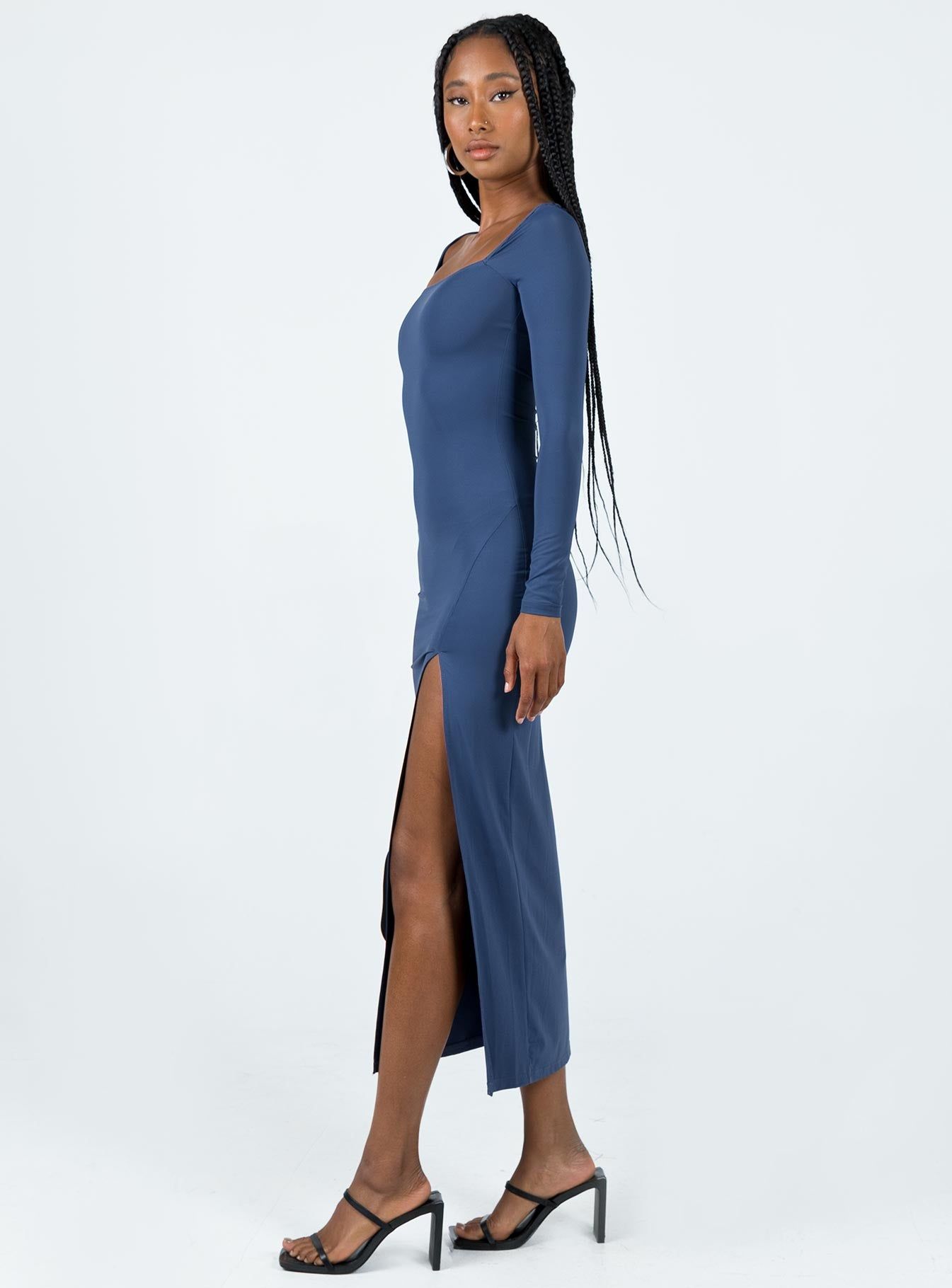 Hayward Long Sleeve Midi Dress Blue sold by Princess Polly product image thumbnail 3