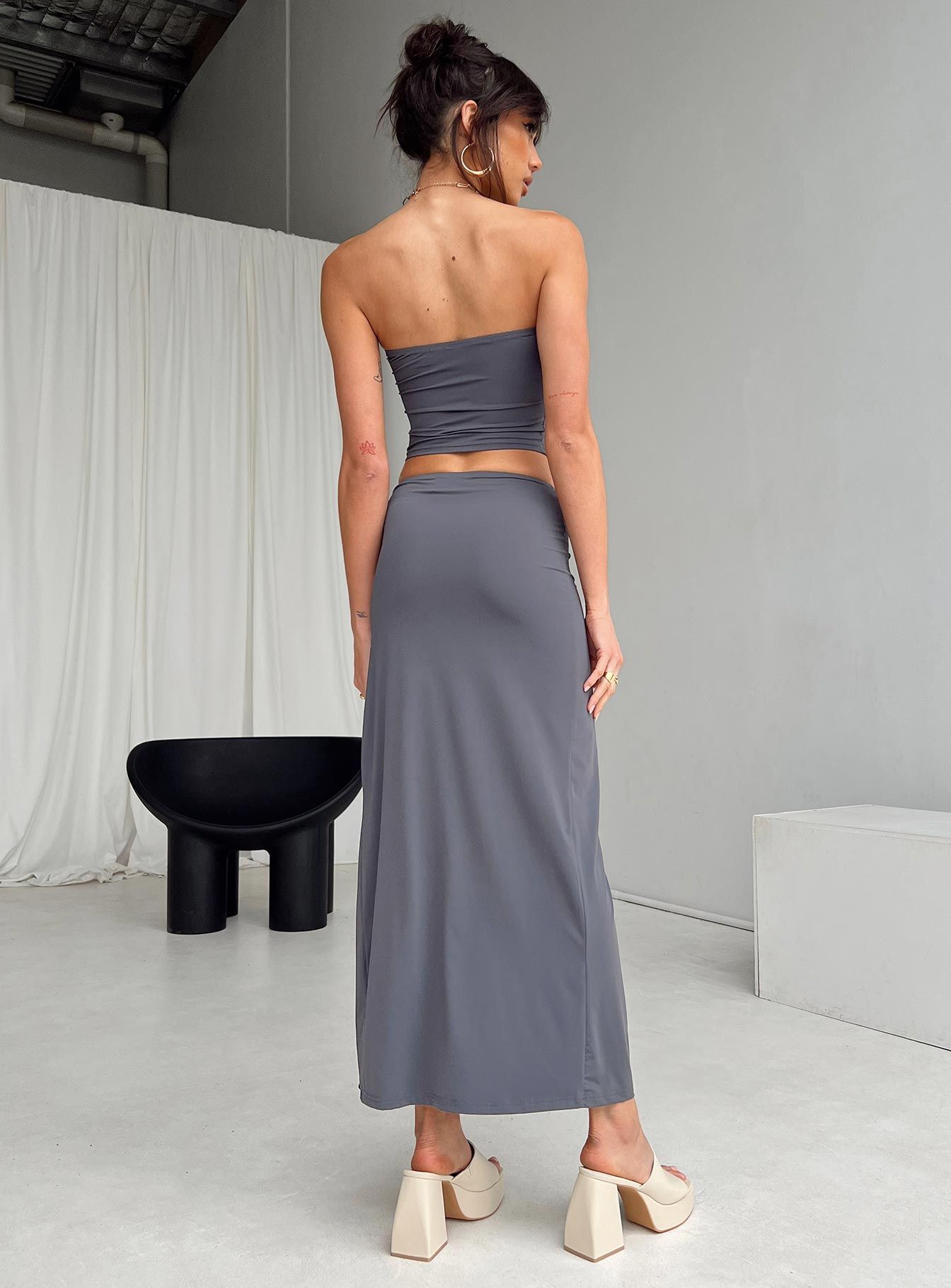 Lowell Maxi Skirt Grey sold by Princess Polly product image thumbnail 4