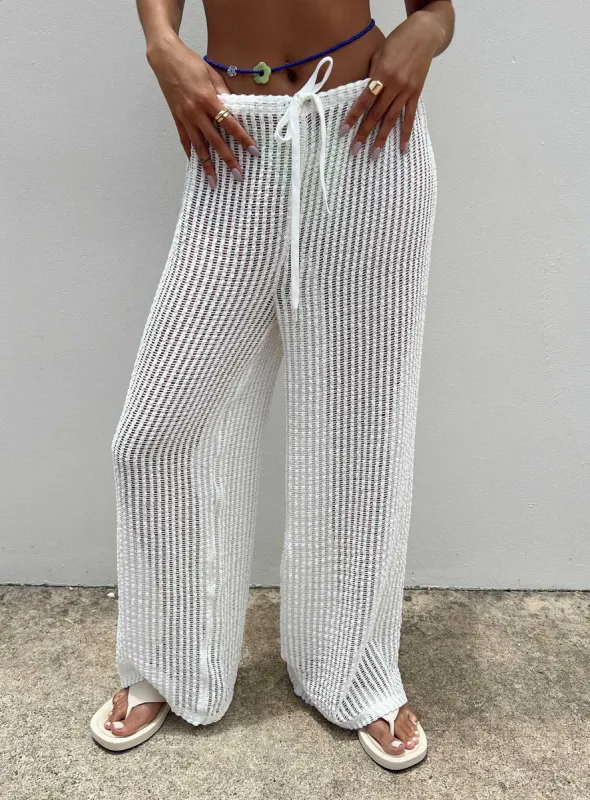 Darcie Knit Pants White sold by Princess Polly
