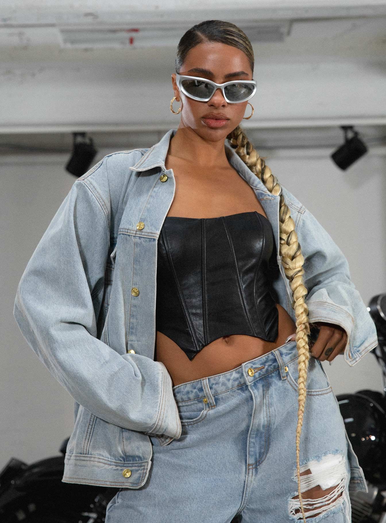 JGR & STN Coyote Denim Jacket Vintage Indigo sold by Princess Polly