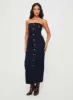 Marza Denim Strapless Maxi Dress Indigo sold by Princess Polly