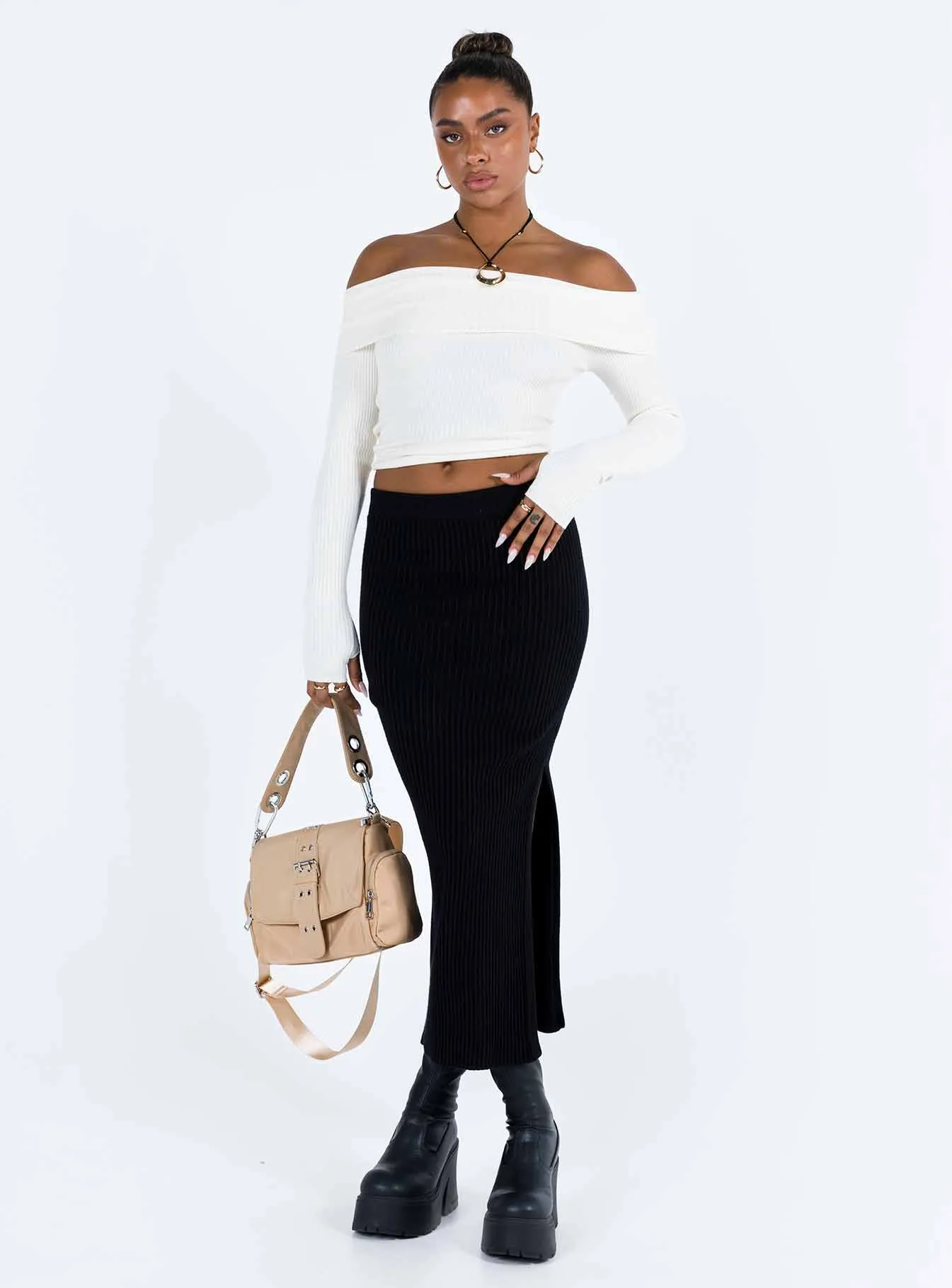 Tanna Midi Skirt Black sold by Princess Polly product image thumbnail 2