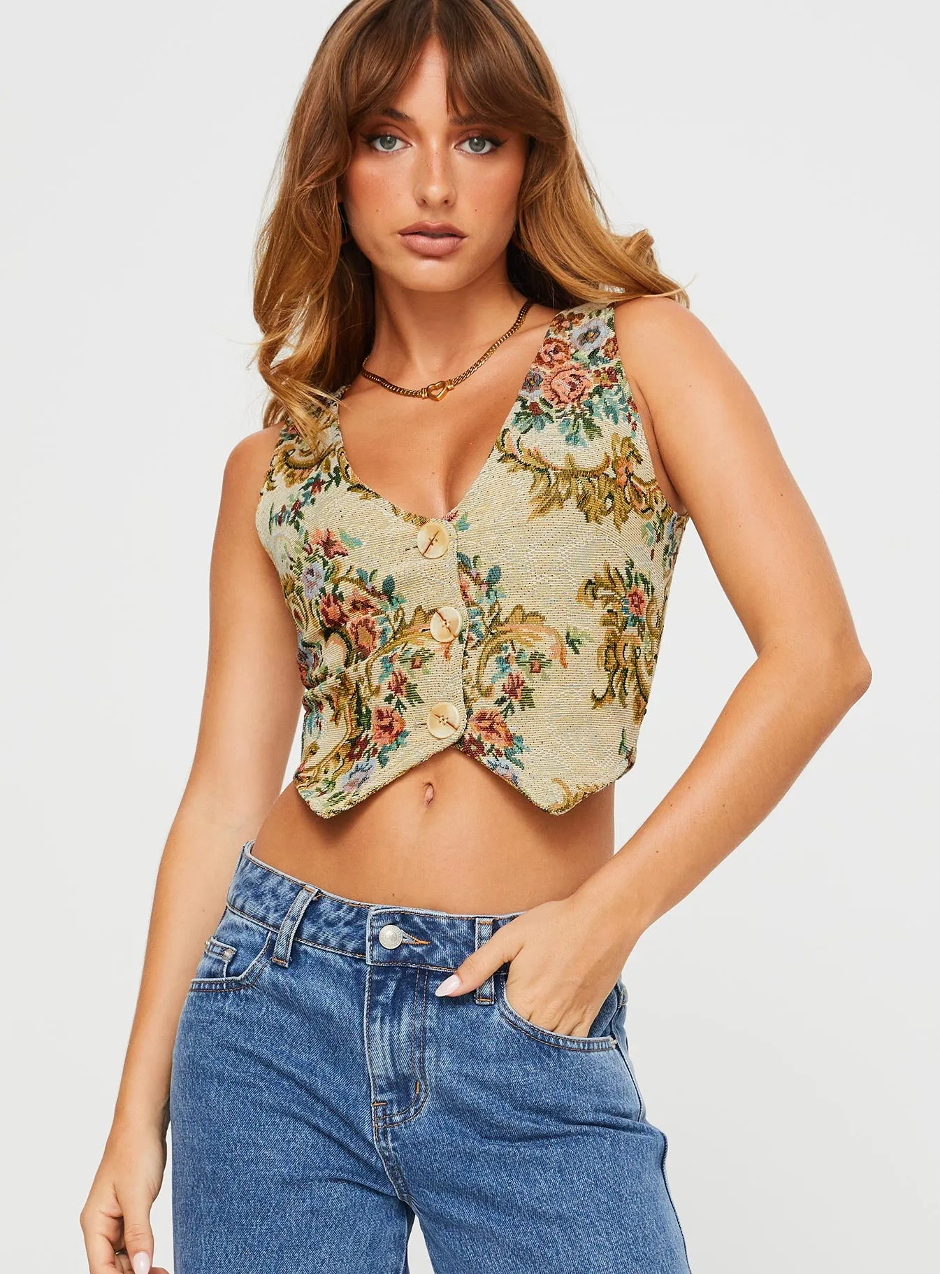 Brinna Jacquard Vest Top Multi sold by Princess Polly product image thumbnail 2