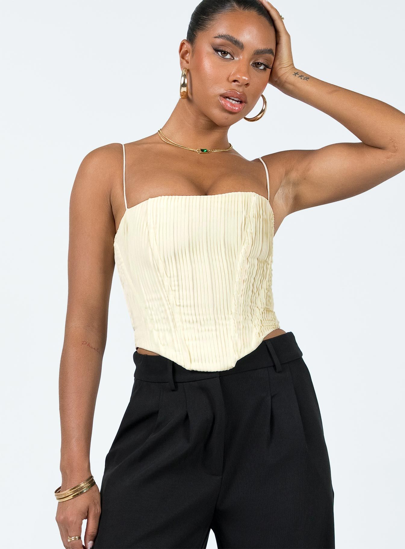 Daintree Plisse Corset Beige sold by Princess Polly product image thumbnail 4