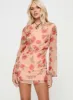 Florinda Long Sleeve Mini Dress Pink Floral sold by Princess Polly