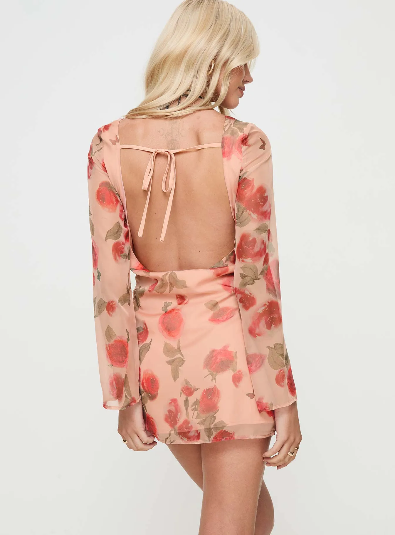 Florinda Long Sleeve Mini Dress Pink Floral sold by Princess Polly product image thumbnail 4