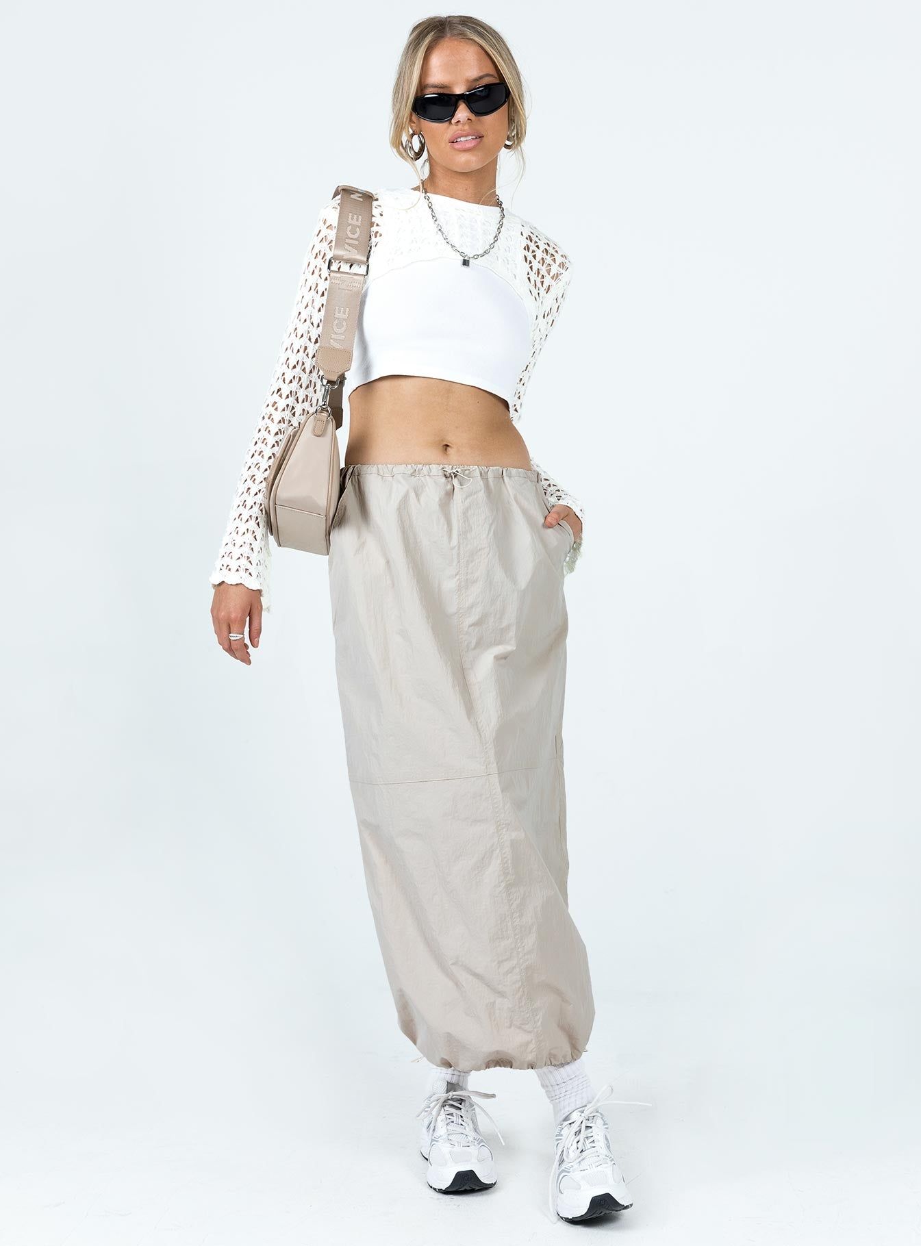 Crosswalk Maxi Skirt Beige sold by Princess Polly product image thumbnail 2